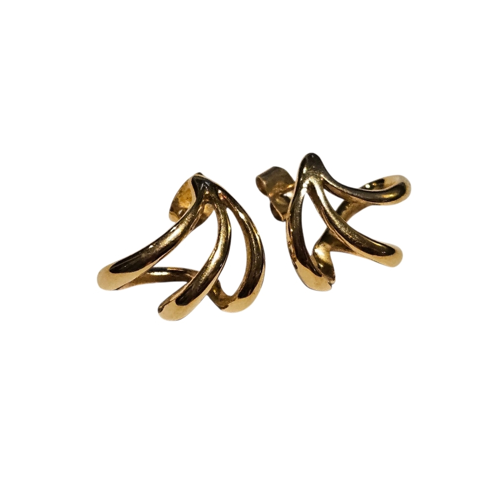 Vintage Givenchy Earrings Gold Gold-tone Post Pierced